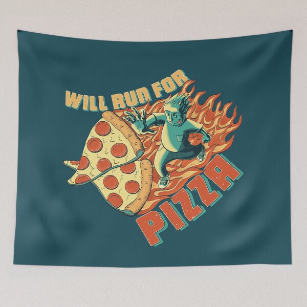 Item preview, Will Run for pizza designed and sold by Ztudio.