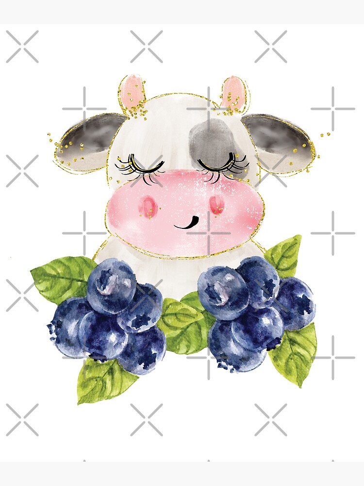 "Cute Blueberry Cow Pet" Poster by samag Redbubble