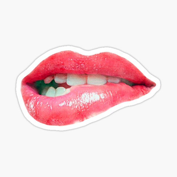 Bite my lip and pull my hair” Lips Sticker for Sale by Gracefrom98