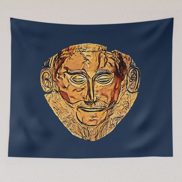 Item preview, Death mask of “Agamemnon” (3) (on navy blue) designed and sold by DotorEaon.