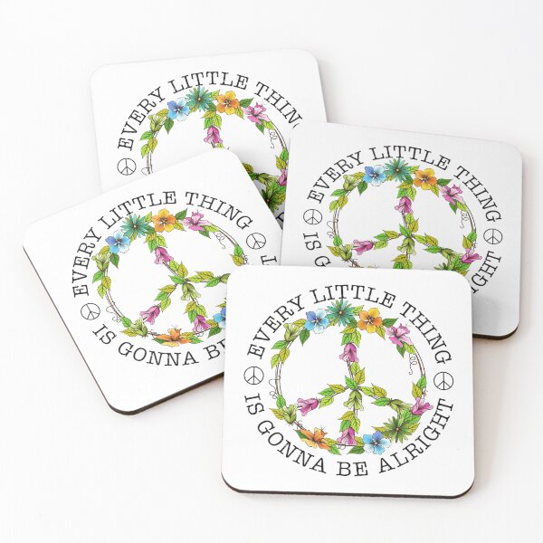 Item preview, Every Little Thing Is Gonna Be Alright Flowers Peace Hippie Gift designed and sold by ArleenCostums.
