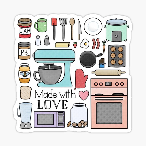 Cute Colorful Oven Mitt Sticker for Sale by Kristina Ann Cakes