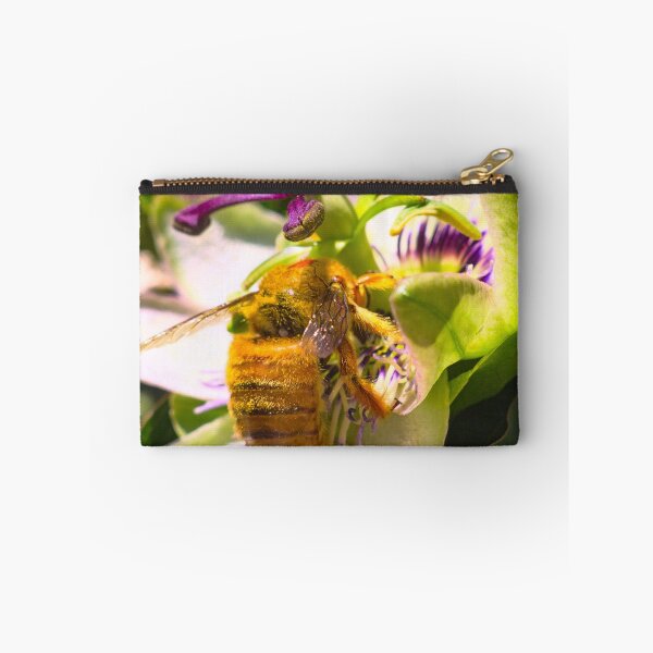 Item preview, yellow bumblebee collecting pollen from exotic flower designed and sold by Sergio Roberto Peña y Lillo Lonconao.
