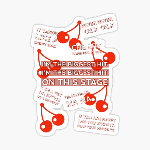 "NCT Cherry Bomb Lyrics" Sticker for Sale by LoreDiaz10 Redbubble