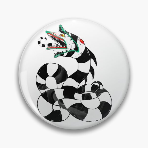 Badge for Sale avec l'œuvre « Ver des sables serpent Beetlejuice
