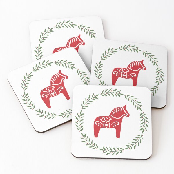 Item preview, Dala Horse Wreath, Scandinavian Christmas designed and sold by JoniandCo.