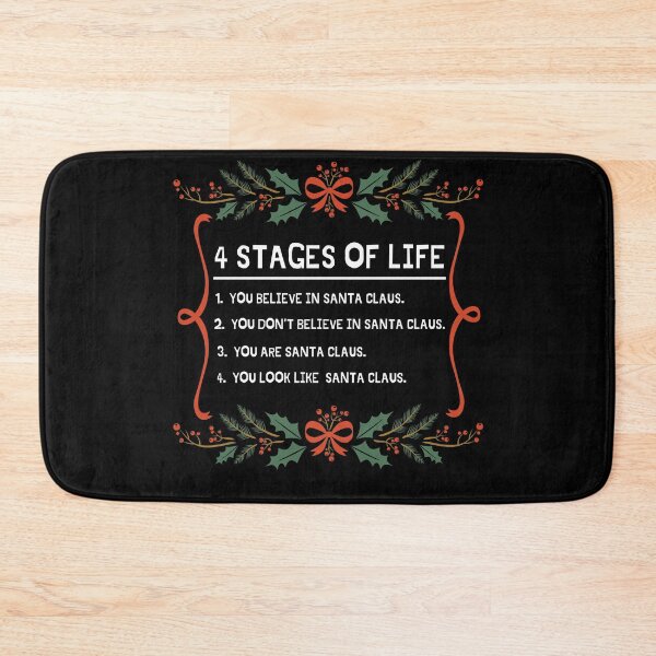 Item preview, Four Stages of Life Santa Claus List Letter Print Funny Holidays Joke designed and sold by chris-ellis-art.
