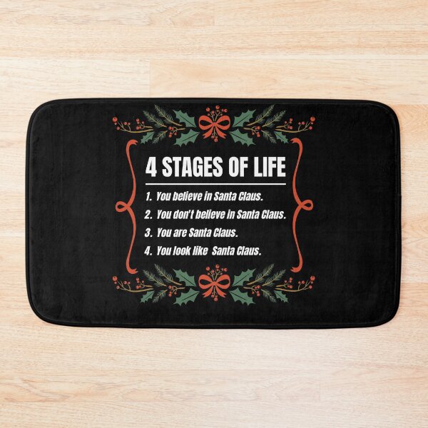 Item preview, The Four Stages of Life Santa Claus List  Funny Holidays Joke designed and sold by chris-ellis-art.