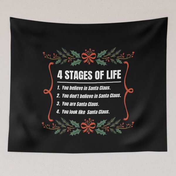 Item preview, The Four Stages of Life Santa Claus List  Funny Holidays Joke designed and sold by chris-ellis-art.