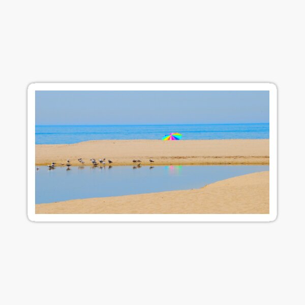 Colored Umbrella on a beach Sticker