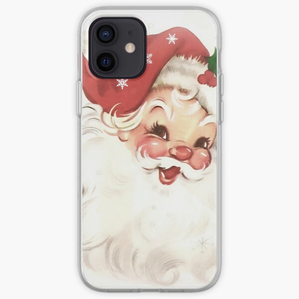 red retro vintage santa iPhone Soft Case