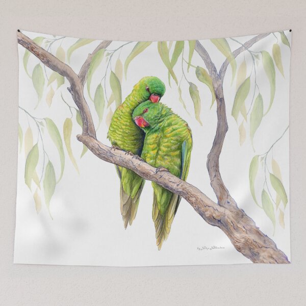 Item preview, Scaly-Breasted Lorikeets - watercolour design by Nadya Neklioudova  designed and sold by Nadya Neklioudova.