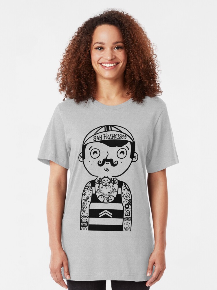 Alternate view of San Francisco Bicyclist Slim Fit T-Shirt