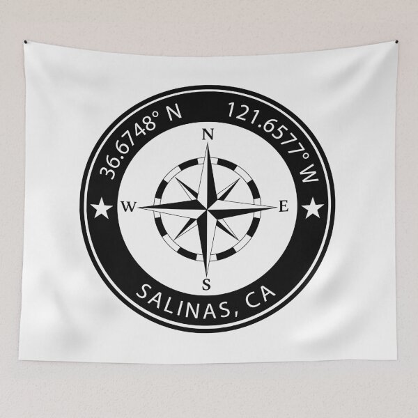 Item preview, Salinas, California Geographical Coordinates designed and sold by TeeOhGraphics.