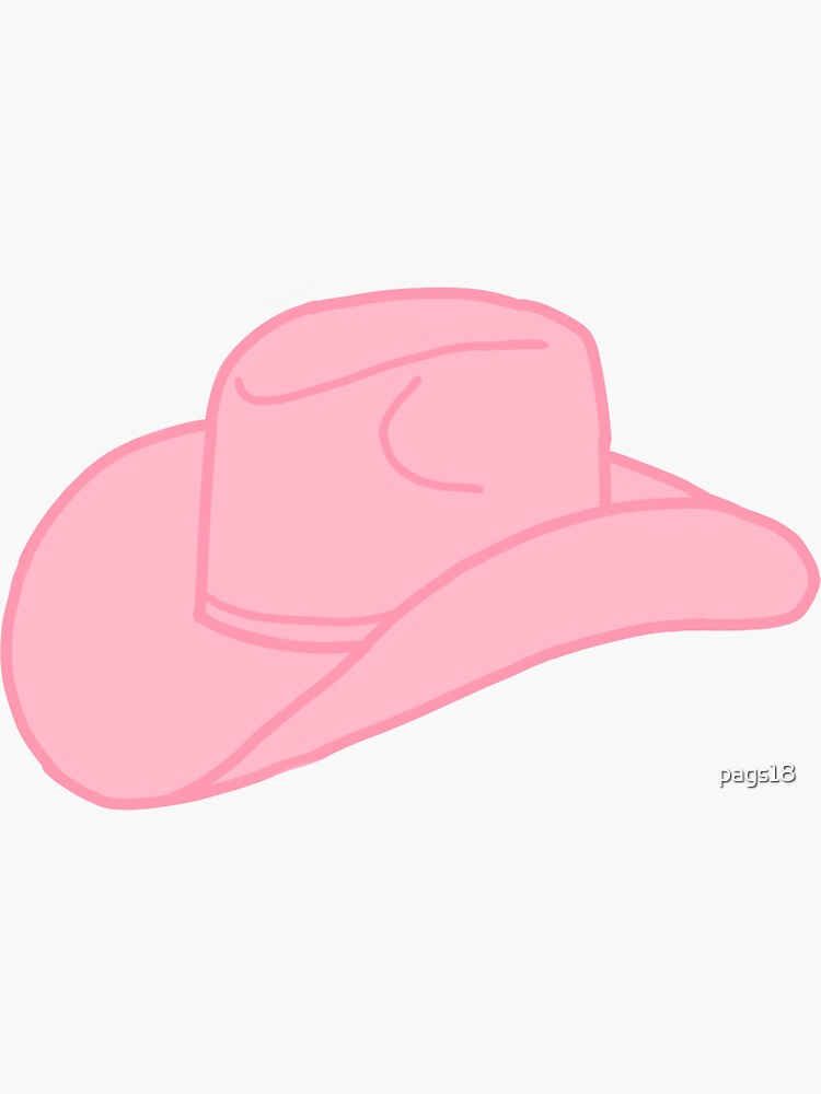 Pink Cowboy Hat Sticker For Sale By Pags Redbubble