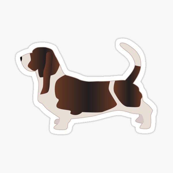 Basset Hound Basic Breed Silhouette Sticker