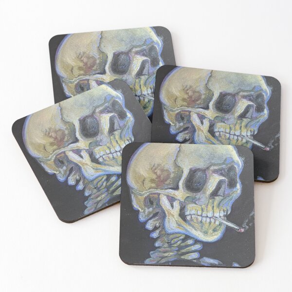 Item preview, Van Gogh Study Smoking skull designed and sold by NelliesNoodles.