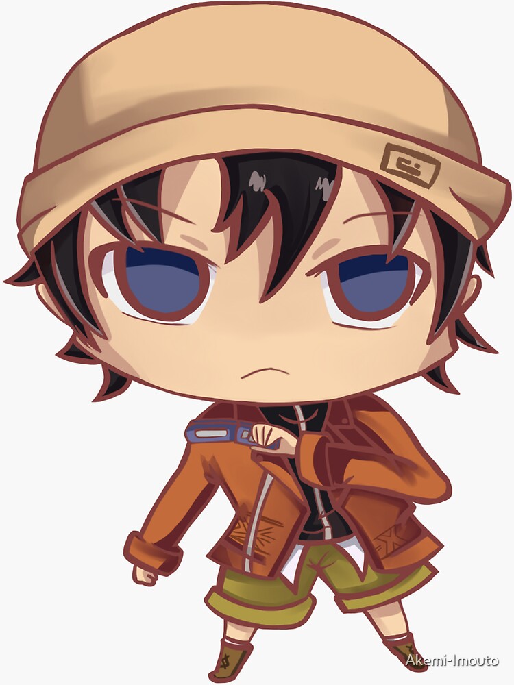 Yukiteru Amano Yuki Future Diary Mirai Nikki Retro blue brown anime Design  | Photographic Print