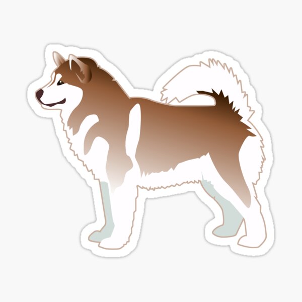Alaskan Malamute Red Basic Breed Silhouette Design Sticker