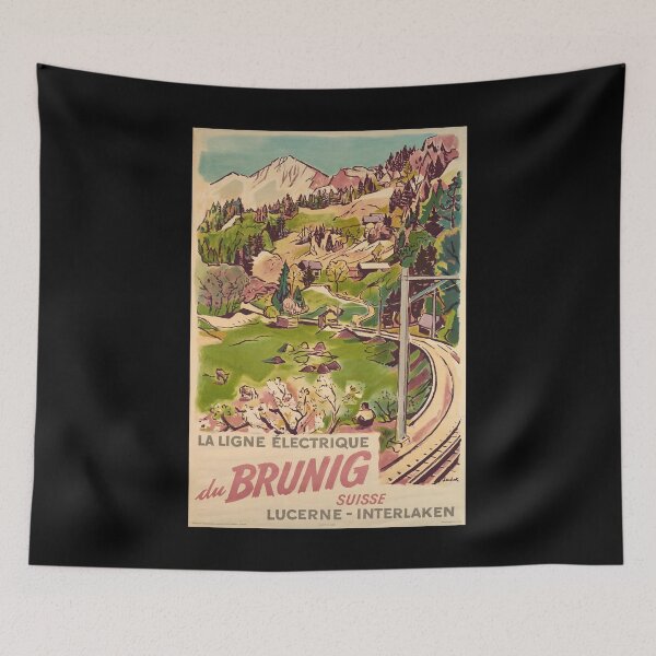 Item preview, retro classic Brunig Ligne poster designed and sold by CorasPosters.