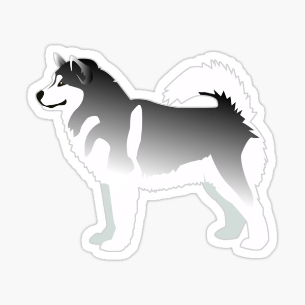 Alaskan Malamute Black Basic Breed Silhouette Design Sticker