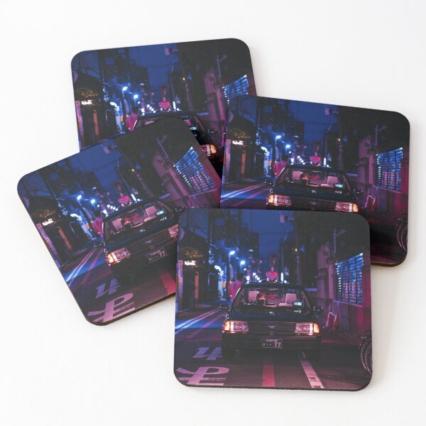Item preview, Neon Scenes of a Taxi On Kyoto's Streets designed and sold by O-Gen.