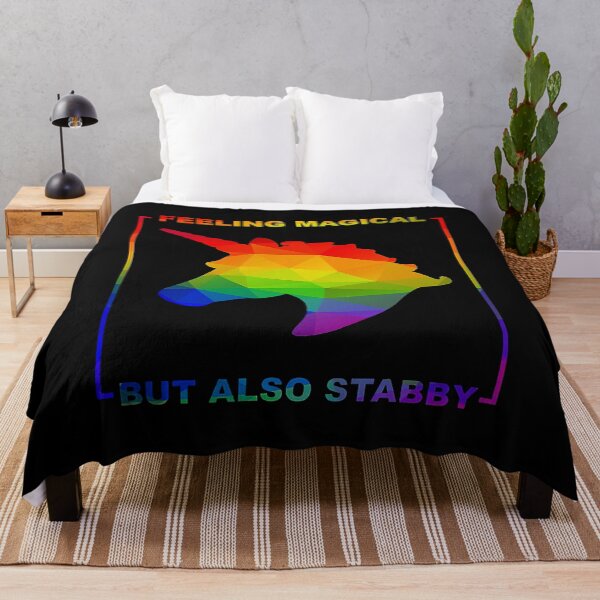 Item preview, Feeling Magical But Also Stabby Unicorn Rainbow designed and sold by ThomasTrump.
