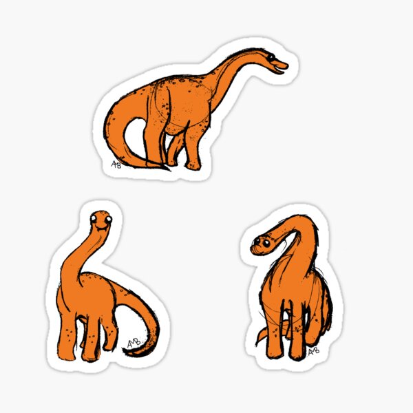 Dino Friend Sticker Pack Orange Sticker