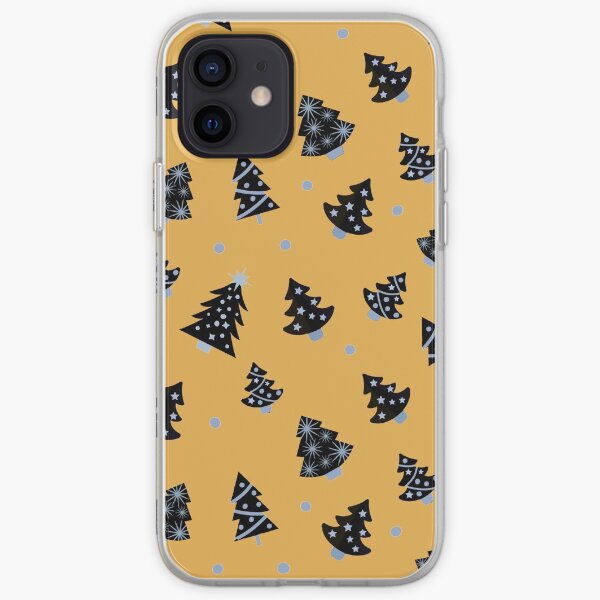 Black Christmas Trees Patterns iPhone Soft Case