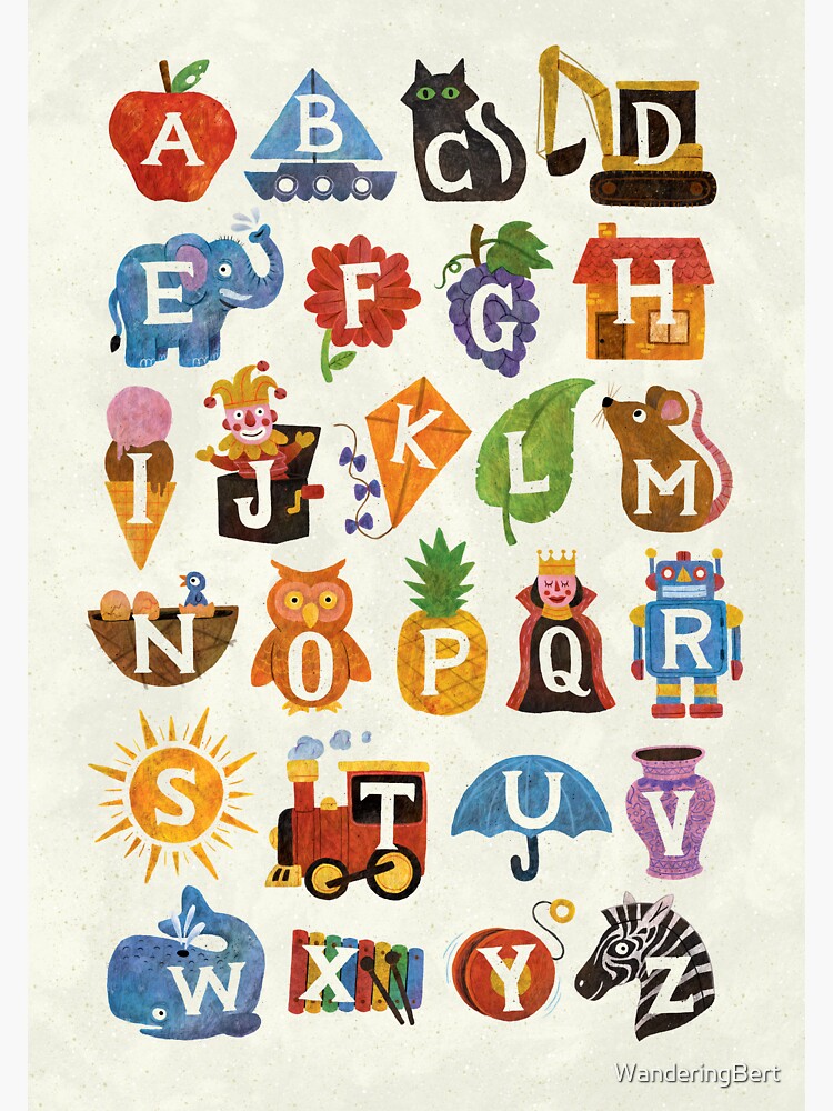 Thumbnail 3 of 3, Sticker, Alphabet designed and sold by WanderingBert.