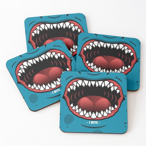 Item preview, I Bite Blue Monster Teeth Mouth  designed and sold by spicygarb.