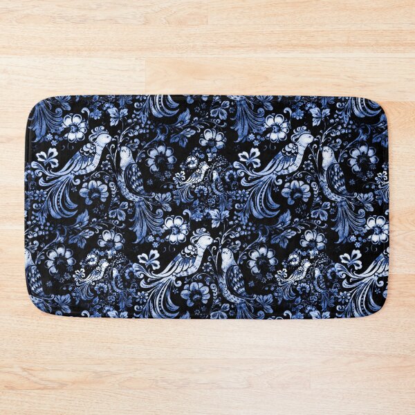 Item preview, Folk Art Birds Blue On Blue designed and sold by wild.geranium.design.