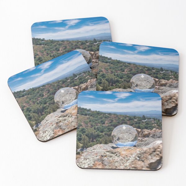 Item preview, Reflection Of A Rock Forest And A Sky Landscape Through A Crystal Ball designed and sold by edwinvisuals.