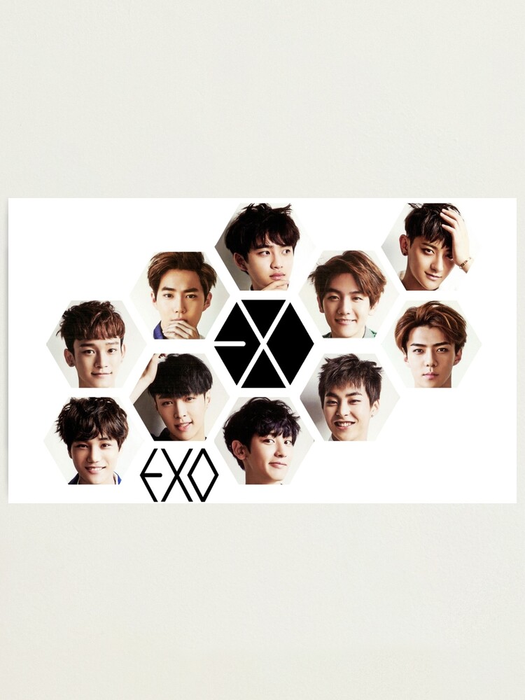 exo group hex photographic print by rainbow321 redbubble