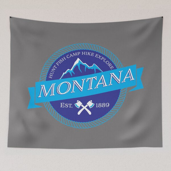 Item preview, Montana Hunt Fish Camp Hike Explore Badge designed and sold by Warrior Veteran Clothing.