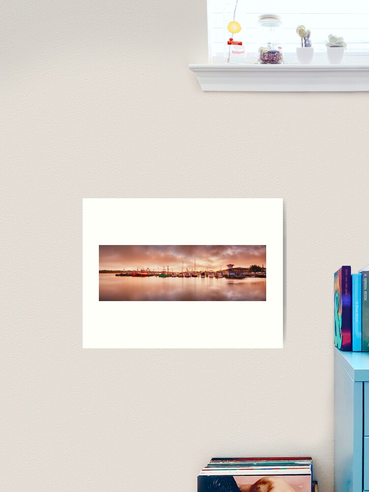 Thumbnail 2 of 3, Art Print, Sunset Docks, Lakes Entrance, Victoria, Australia designed and sold by Chockstone.