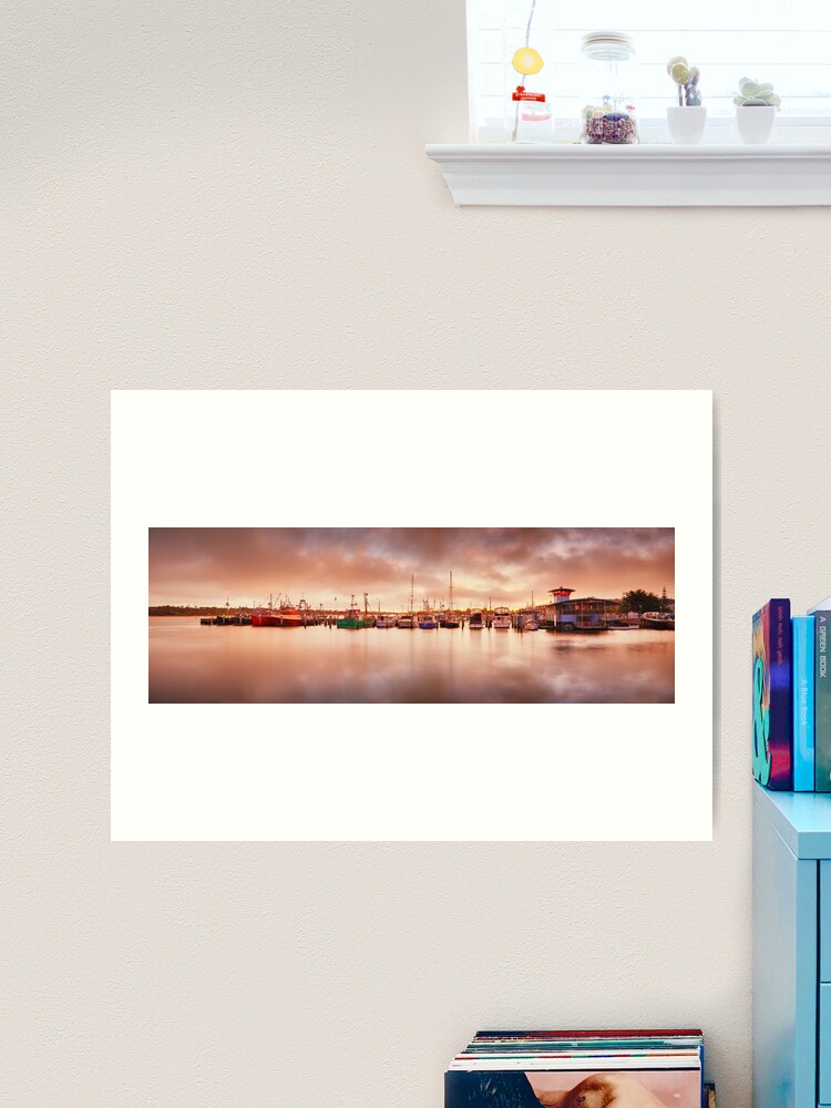 Thumbnail 1 of 3, Art Print, Sunset Docks, Lakes Entrance, Victoria, Australia designed and sold by Chockstone.