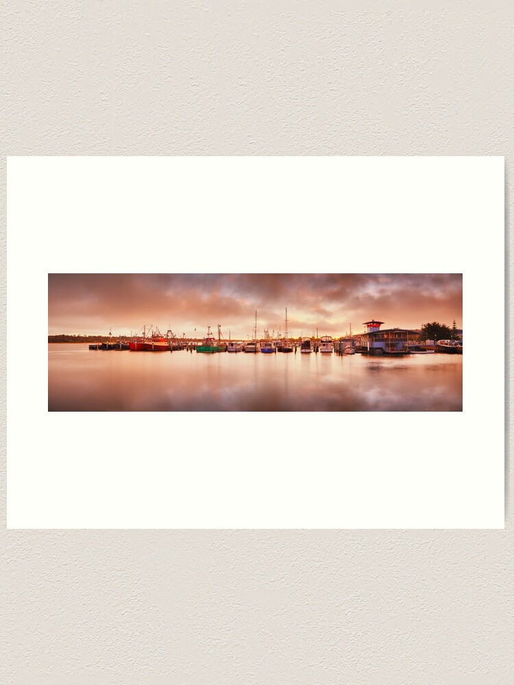 Thumbnail 1 of 3, Art Print, Sunset Docks, Lakes Entrance, Victoria, Australia designed and sold by Chockstone.