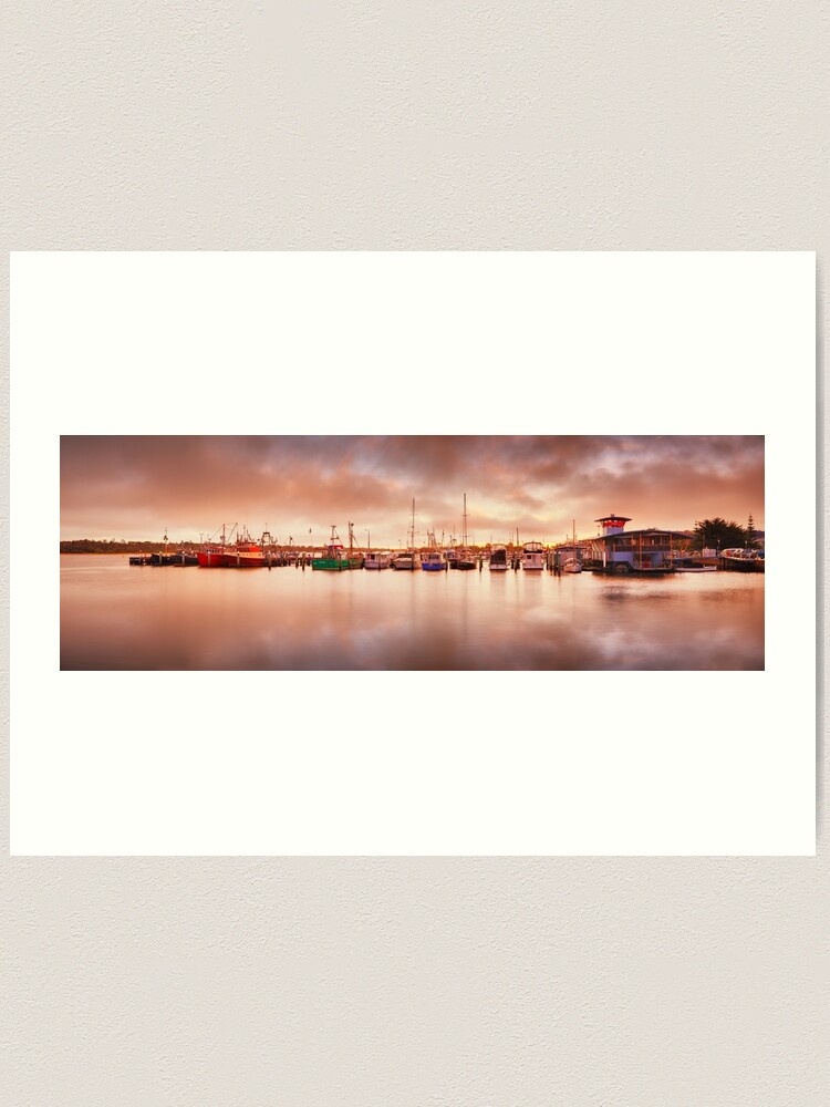 Thumbnail 2 of 3, Art Print, Sunset Docks, Lakes Entrance, Victoria, Australia designed and sold by Chockstone.
