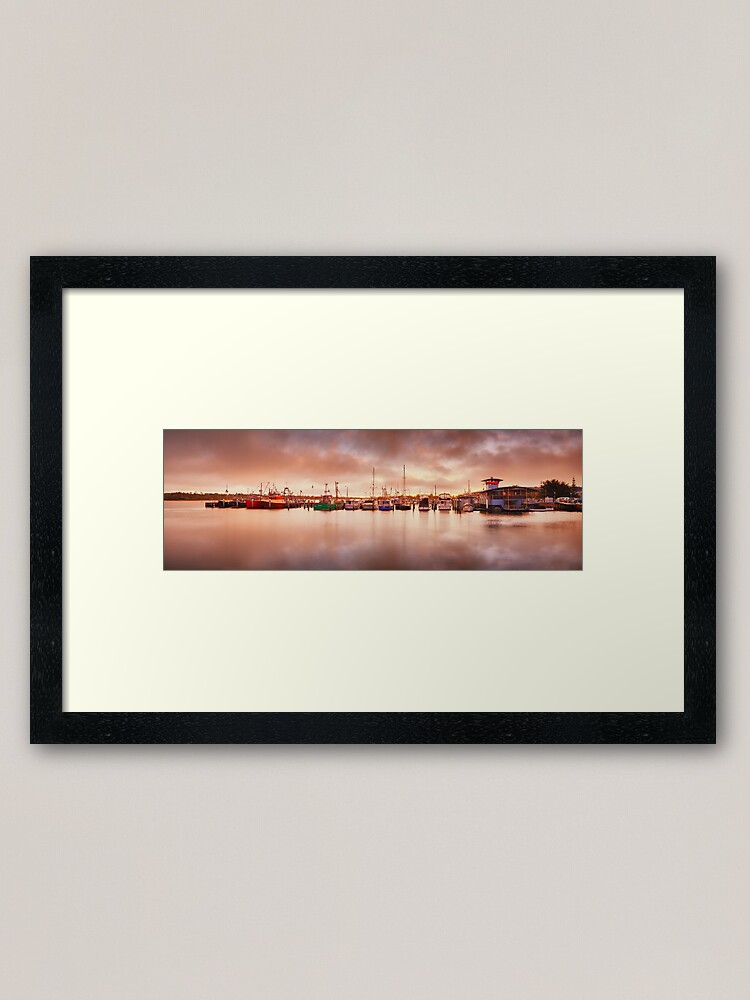 Thumbnail 2 of 7, Framed Art Print, Sunset Docks, Lakes Entrance, Victoria, Australia designed and sold by Chockstone.