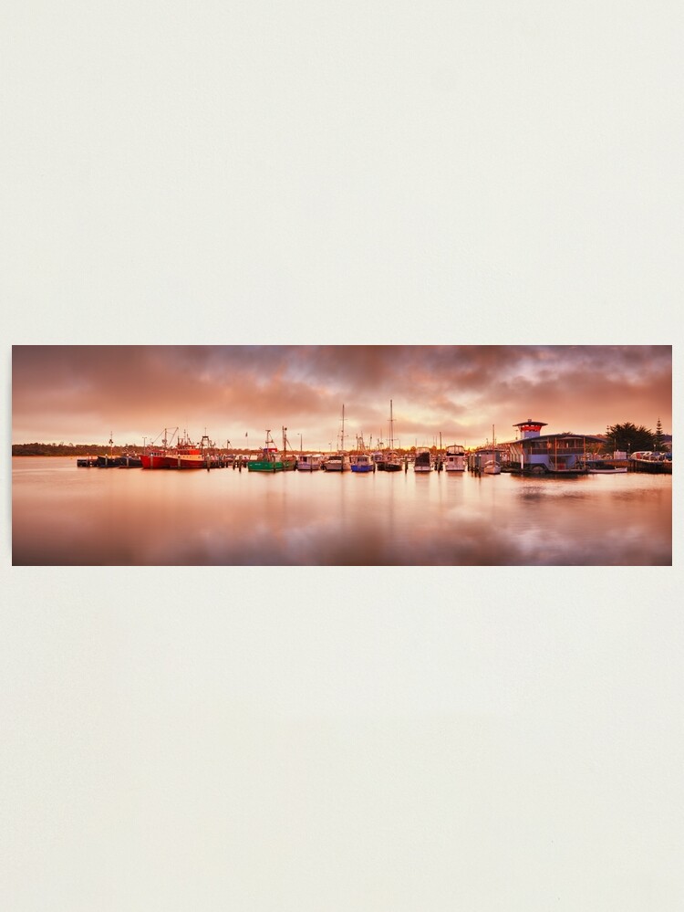 Thumbnail 2 of 3, Photographic Print, Sunset Docks, Lakes Entrance, Victoria, Australia designed and sold by Chockstone.