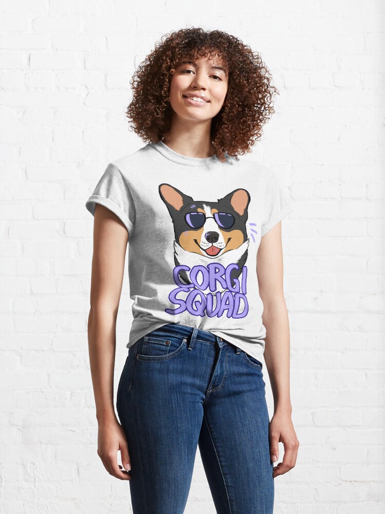 Alternate view of CORGI SQUAD (black tricolor) Classic T-Shirt