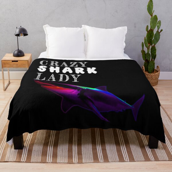 Item preview, Cool Colorful Crazy Shark Lady Essential T-Shirt designed and sold by GuitarZan's.