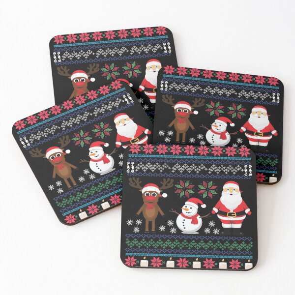 Item preview, Happy Snowman with Santa Claus and Reindeer designed and sold by Uvogin2099.