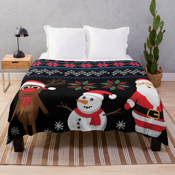 Item preview, Happy Snowman with Santa Claus and Reindeer designed and sold by Uvogin2099.