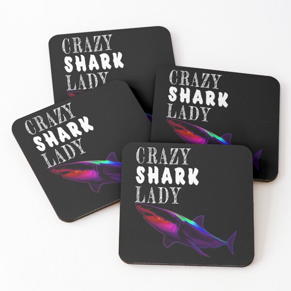 Item preview, Cool Colorful Crazy Shark Lady Essential T-Shirt designed and sold by GuitarZan's.