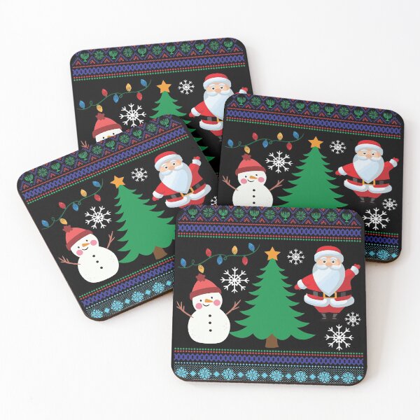Item preview, Happy Snowman with Santa Claus and a Christmas Tree designed and sold by Uvogin2099.
