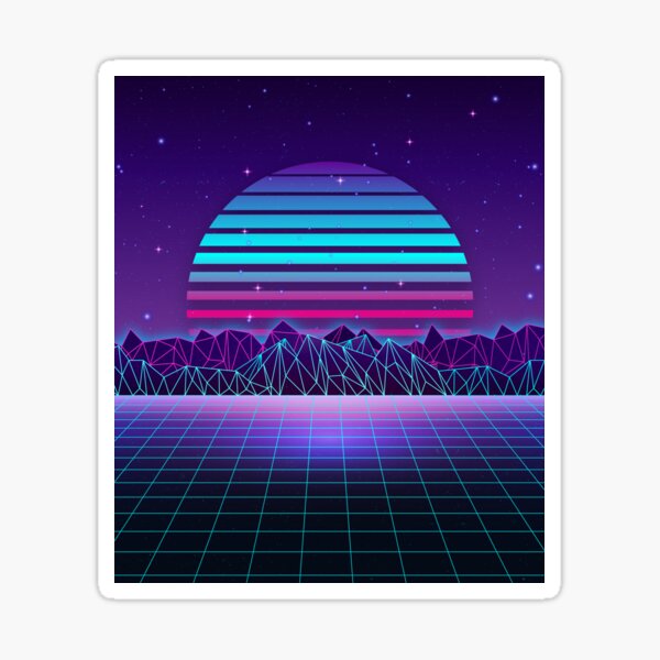 Sunset Futuresynth Sticker