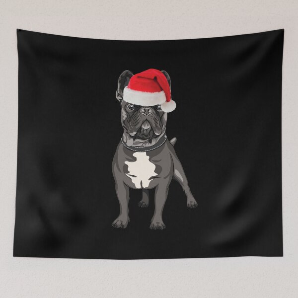 Item preview, French Bulldog Christmas Santa Frenchie Christmas Blue Frenchie Gift designed and sold by FunShirtDesigns.