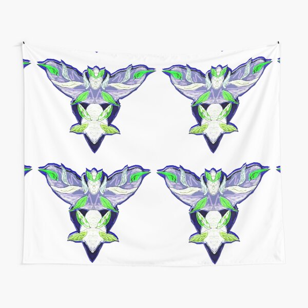 Cute alien birds - on dark blue Tapestry